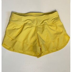 Calia by Carrie Underwood Womens Yellow Layered Tulip Athletic Shorts Size S